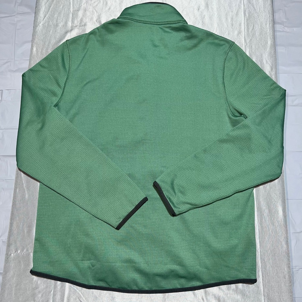 Eddie Bauer Mens Large Green Full Zip Grid Fleece Jacket Lightweight Outdoor L - Picture 2 of 16